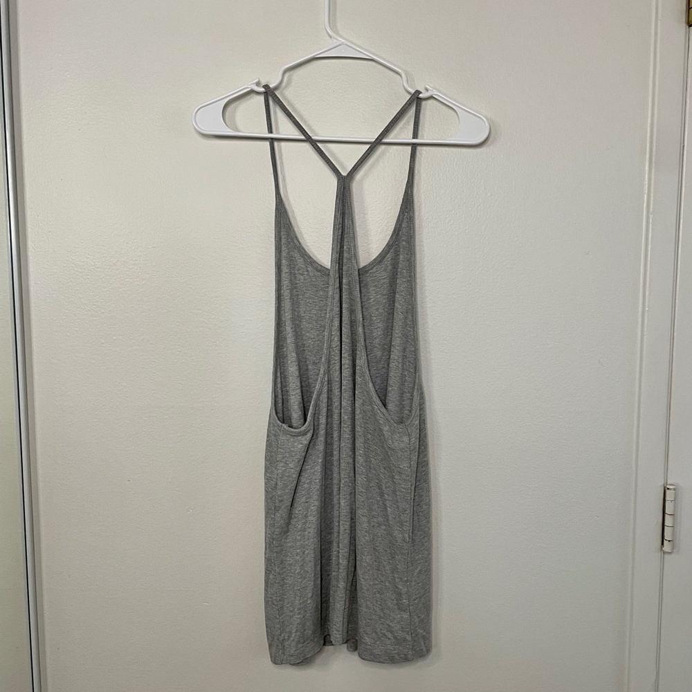 Grey Ribbed Racerback Tank Dress - Picture 11 of 15